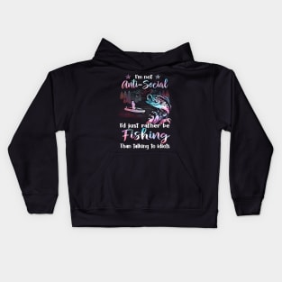 I'd Rather Be Fishing Fisherman Kids Hoodie